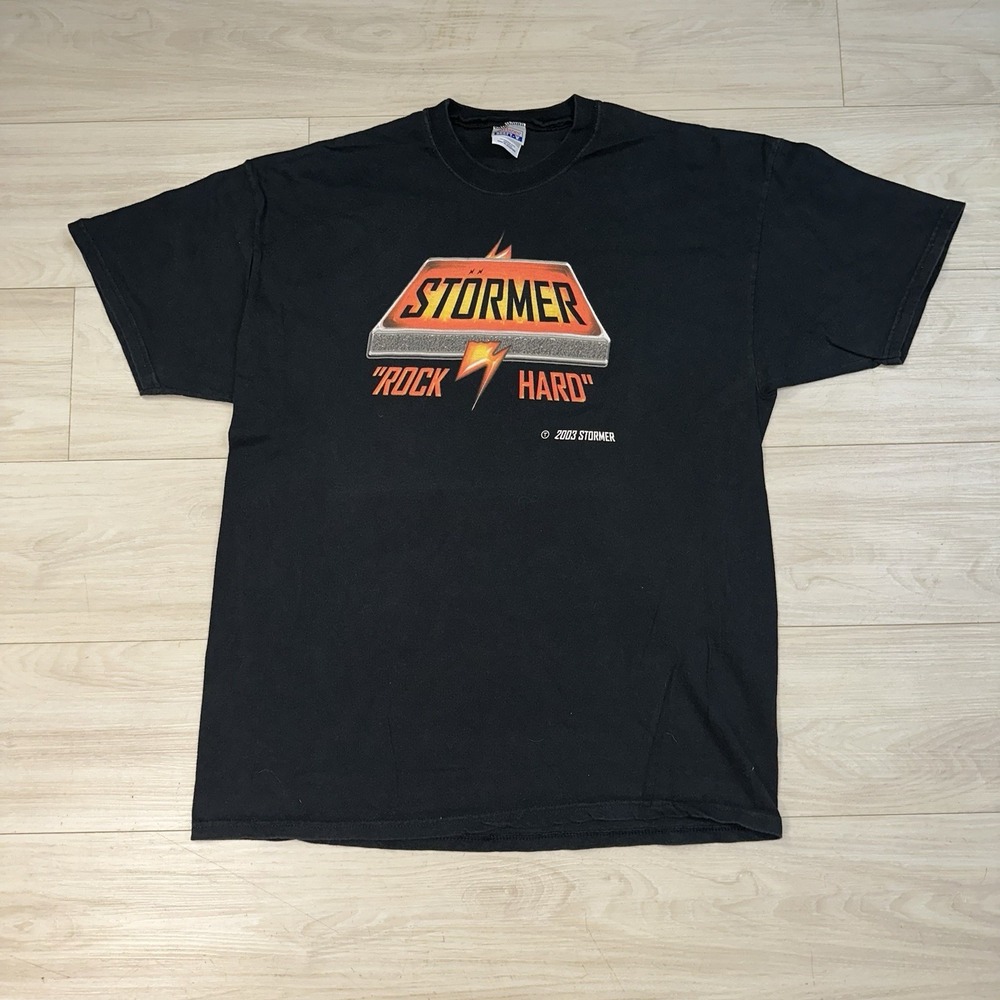 Vintage Stormer Rock Hard 2003 Shirt‎ Mens 2XL Band y2k Rock Metal Retro